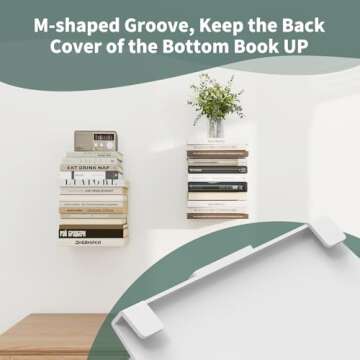 Mefirt 6-Tier Invisible Floating Bookshelves for Home