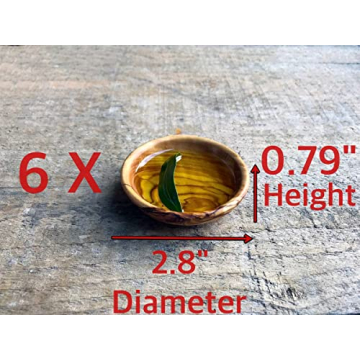 Handcrafted Tubibu Olive Wood Mini Bowls Set of 6