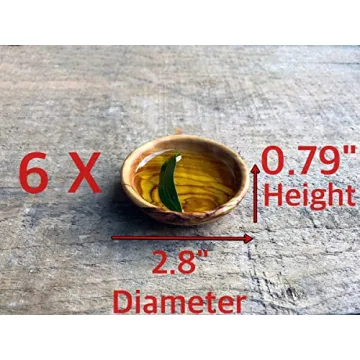 Handcrafted Tubibu Olive Wood Mini Bowls Set of 6