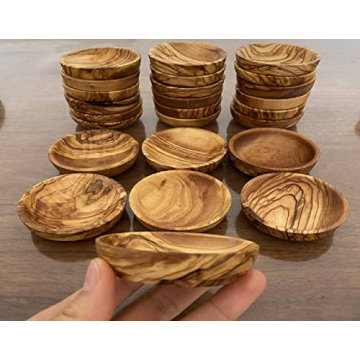 Handcrafted Tubibu Olive Wood Mini Bowls Set of 6