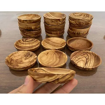 Handcrafted Tubibu Olive Wood Mini Bowls Set of 6