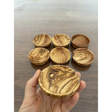 Handcrafted Tubibu Olive Wood Mini Bowls Set of 6