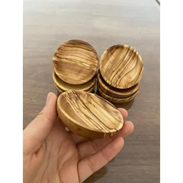 Handcrafted Tubibu Olive Wood Mini Bowls Set of 6