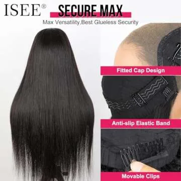 ISEE HAIR Straight Wear Go Glueless Wig Human Hair Pre Plucked Pre Cut 9x6 HD Lace Pre Bleached Tiny Knots Human Hair Wigs For Women 24 Inch