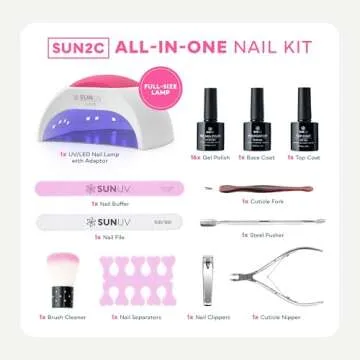 SUNUV Gel Nail Polish Kit with UV Light for Nails SUN2C 48W, 16 Colors Gel Polish Sets, Base and Top...