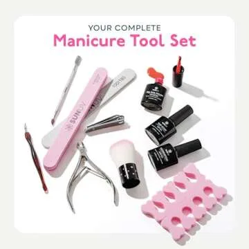 SUNUV Gel Nail Polish Kit with UV Light for Nails SUN2C 48W, 16 Colors Gel Polish Sets, Base and Top Coat with 8 PCS Manicure Tools Gift for Women