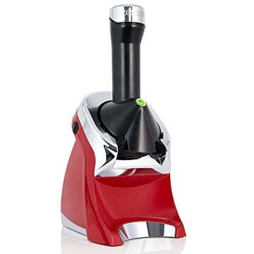 Yonanas 988RD Deluxe Vegan, Dairy-Free Frozen Fruit Soft Serve Maker, Includes 75 Recipes, 200 W, Re...