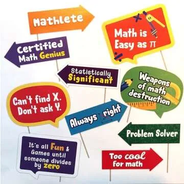 Funny Math Party Photo Booth Props for Celebrations