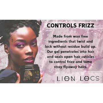 Lion Locs Hair Locking Dreads Moisturizer for Dreadlocks, Locks, Microlocs, Interlocks, Braids, Fauxlocs, Sisterlocks | - Large Container Residue and Build-Up Free (8oz) (Regular)