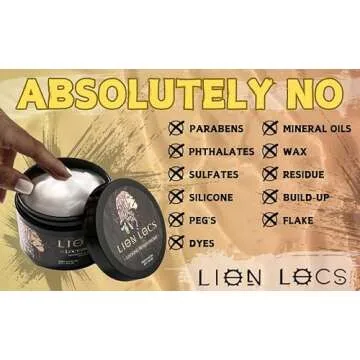 Lion Locs Hair Locking Dreads Moisturizer for Dreadlocks, Locks, Microlocs, Interlocks, Braids, Fauxlocs, Sisterlocks | - Large Container Residue and Build-Up Free (8oz) (Regular)