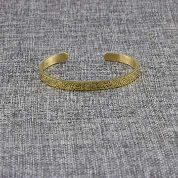 JoycuFF Blank Friendship Cuff Bracelet Stainless Steel Jewelry Minimalist Simple Open Bangle Gold