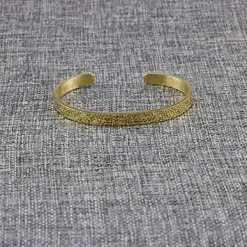 JoycuFF Blank Friendship Cuff Bracelet Stainless Steel Jewelry Minimalist Simple Open Bangle Gold