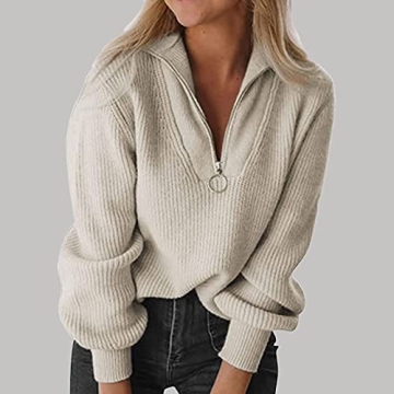 WPCWRQD Women's Trendy Half Zip Sweater for Comfort