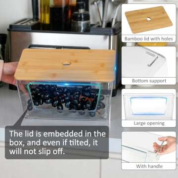 iEGrow 2 Set Pantry Organizers and Storage,Stackable Kitchen Laundry Cabinet Organizers with Bamboo ...