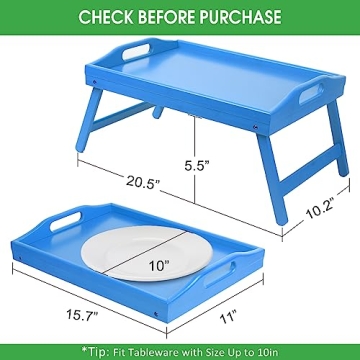 Bamboo Breakfast Tray with Handles for Easy Use