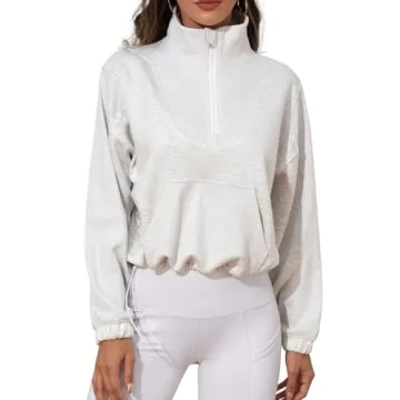 PrettyGuide Women's Trendy Half Zip Pullover Sweatshirt