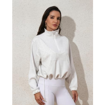 PrettyGuide Women's Trendy Half Zip Pullover Sweatshirt