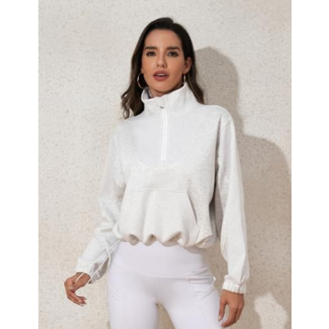 PrettyGuide Women's Trendy Half Zip Pullover Sweatshirt