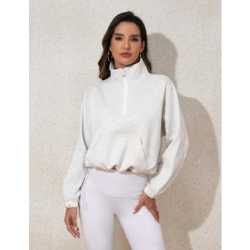 PrettyGuide Women's Trendy Half Zip Pullover Sweatshirt