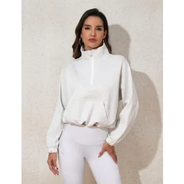 PrettyGuide Women's Trendy Half Zip Pullover Sweatshirt