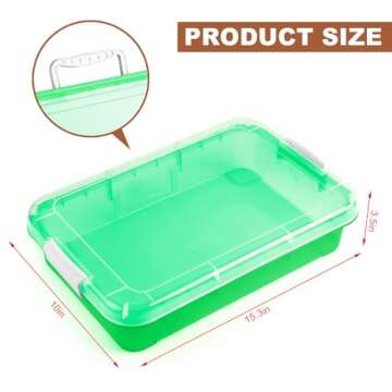 15Inch Portable Sensory Bin Play Tray with Lid, Fill with Water, Sand, Beads and More (Green)
