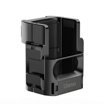 ULANZI PK-06 Expansion Adapter Accessories for DJI Osmo Pocket 3 Aluminum Protective Cage Metal Bracket Adapter Mount with 1/4 Screw Holes/Gopro Adapter/Cold Shoe/Osmo Action Quick-Release