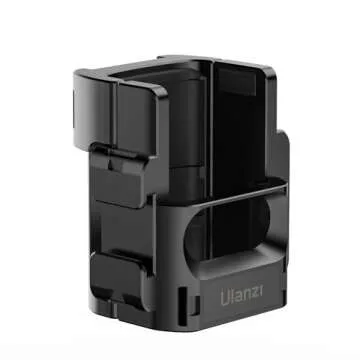 ULANZI PK-06 Expansion Adapter Accessories for DJI Osmo Pocket 3 Aluminum Protective Cage Metal Bracket Adapter Mount with 1/4 Screw Holes/Gopro Adapter/Cold Shoe/Osmo Action Quick-Release