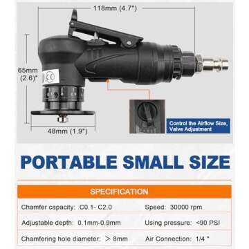 Lightweight Portable Pneumatic Chamfer Tool for Metal
