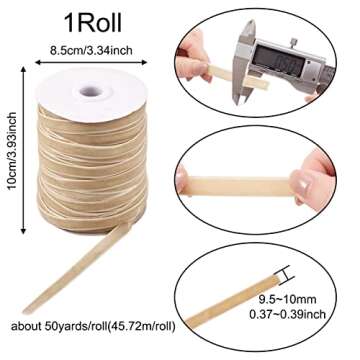 Pandahall 50 Yards Velvet Ribbon 3/8Inch Wide Single Face Velvet Ribbon Roll with Spool for Gift Wrapping Decoration Party Wedding Arts Crafts (Dark Khaki)
