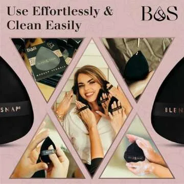BLEND & SNAP Large Velour Triangle Makeup Puff for Smooth & Flawless Coverage – Blotting Sponge for Foundation & Concealer / Powder Press Pad – Precision Tip for Easy Application – Makeup Artist