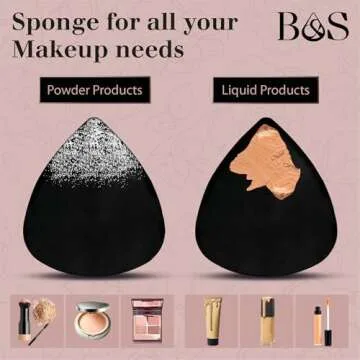 BLEND & SNAP Large Velour Triangle Makeup Puff for Smooth & Flawless Coverage – Blotting Sponge for Foundation & Concealer / Powder Press Pad – Precision Tip for Easy Application – Makeup Artist
