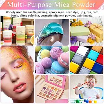 35 Colors Pigment Powder Dye, Natural Cosmetic Grade Mica Powders Set for Epoxy Resin, Bath Bombs, C...