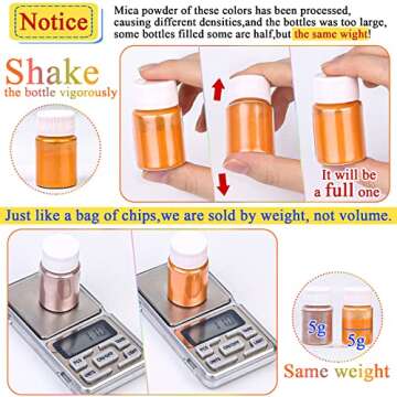 35 Colors Pigment Powder Dye, Natural Cosmetic Grade Mica Powders Set for Epoxy Resin, Bath Bombs, Candle Making, Soap Colorant, Lip Gloss, Paint, Slime Pigment, Nail Polish, DIY Art Crafts (5G/Jar)