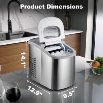 SMETA Countertop Ice Maker - Nugget Ice Producing Machine for Home