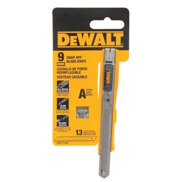 DeWalt DWHT10037 9mm 13-Cuttng Points Heavy-Duty Single Blade Snap-Off Knife