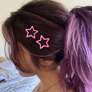 Stylish Pink Star Hair Clips for All Ages - 10 Pack