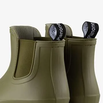 Planone Short Rain Boots Women Wide Width Fashion Waterproof Chelsea Boots for Women Matte Outdoor Garden Shoes Ankle Muck Boots for Ladies Non Slip Work Shoes Rubber Boots with Premium Comfort Insole