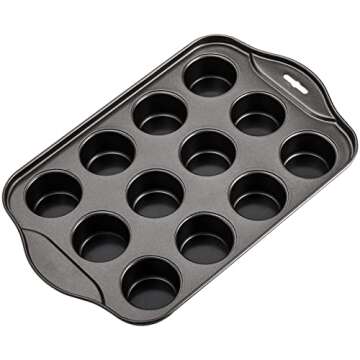 Tosnail 12 Cavity Mini Cheesecake Pan with 24 Pieces Removable Bottom