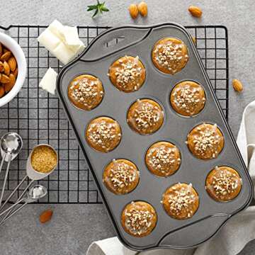 Tosnail 12 Cavity Mini Cheesecake Pan with 24 Pieces Removable Bottom