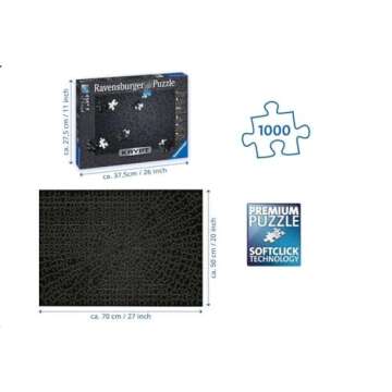Ravensburger Krypt Black Puzzle - Unique 736-Piece Challenge for Adults | Softclick Technology Engaging Spiral Cut Design | Quality Craftsmanship | Ideal for Relaxation or Gifting