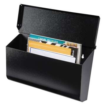 Architectural Mailboxes Woodlands Galvanized Steel Wall Mount Mailbox, L4010WBAM, Black, Medium Capacity