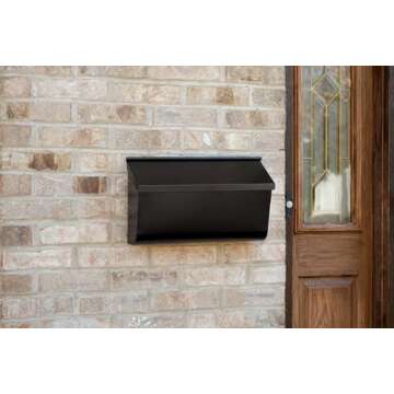 Architectural Mailboxes Woodlands Galvanized Steel Wall Mount Mailbox, L4010WBAM, Black, Medium Capacity