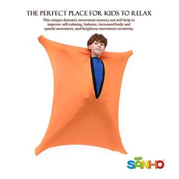 SANHO Dynamic Movement Sensory Body sock, Large, 9-12 years old, 56''HX28''W, Good for Height:52"-61...