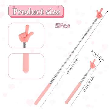 Thinp 5Pcs Retractable Finger Pointer Sticks for Teachers
