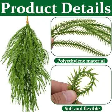 2 Pcs Artificial Christmas Teardrop Swag- 28" Faux Pine Needles Teardrop Door Swag- Christmas Norfolk Greenery Teardrop Wreath for Xmas Holiday Door Table Mantle Fireplace Indoor Outdoor Decor