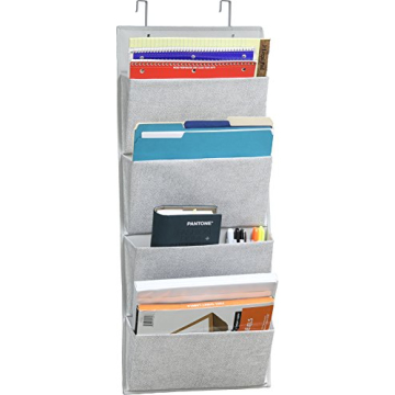 Simple Houseware 4 Pocket Wall Mount Organizer for Office Supplies