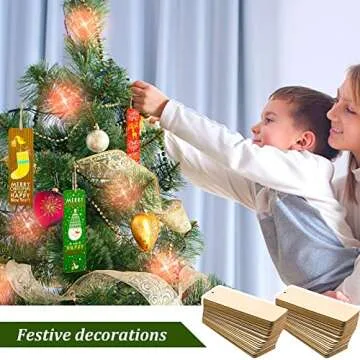 Zonon 36 Pieces Large Size Wood Blank Bookmarks DIY Wooden Craft Unfinished Hanging Tags Rectangle Blank Bookmark Ornaments with Holes and Ropes for Wedding Graduation Party Decor
