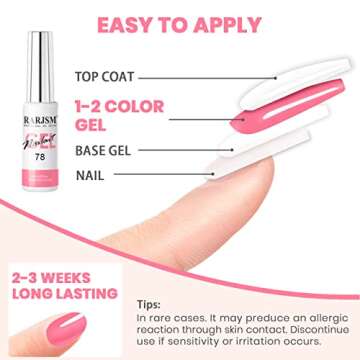 RARJSM Nail Art Liner Gel Polish 6pcs Set Marshmallow Pastel Yellow Green Blue Purple Orange Pink Spring Summer Colors Line Gel Painting for Nail Design Bulid in Thin Brush Curing Requires 8ml