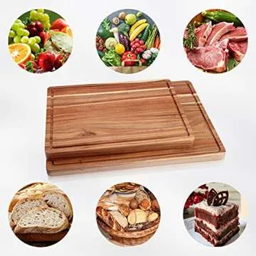 Large Acacia Wood Cutting Boards for Kitchen, 24 x 18 Inch Extra Large Wooden Cutting Board with Juice Groove, Reversible Butcher Block Cutting Board for Meat and Veggies