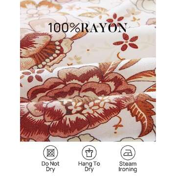 ZESICA Women's Summer Bohemian Floral Printed Elastic Waist A Line Maxi Skirt with Pockets,Floral White,Small